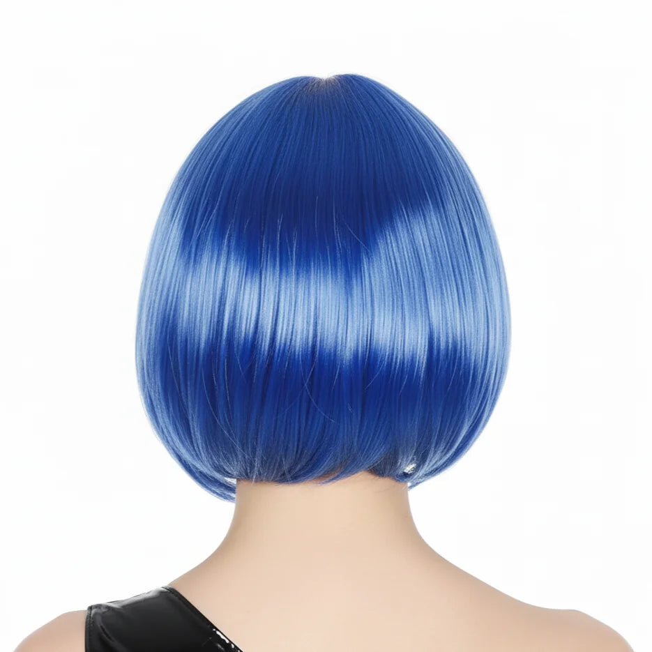 Bob Wig Costume Short Straight Fringe Cosplay Party Full