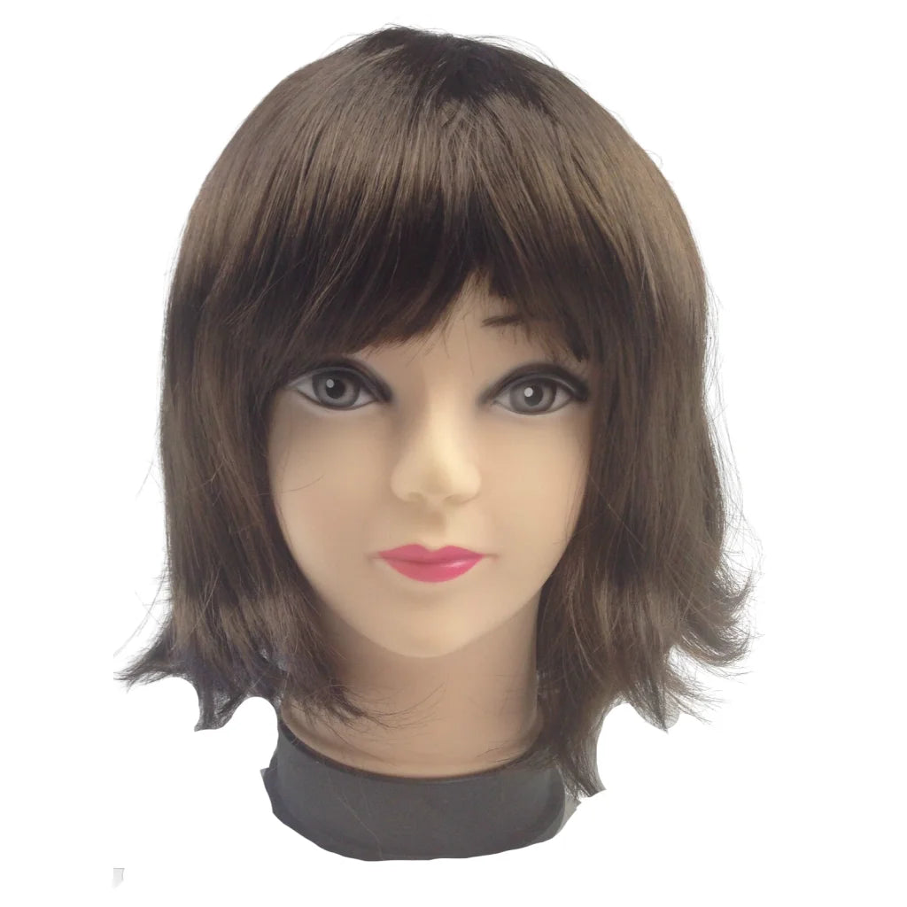 Bob Wig Costume Short Straight Fringe Cosplay Party Full