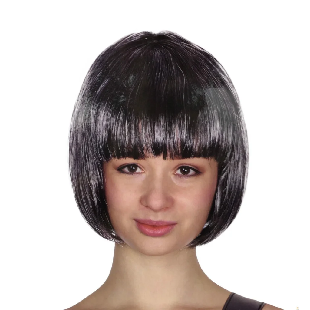 Bob Wig Costume Short Straight Fringe Cosplay Party Full