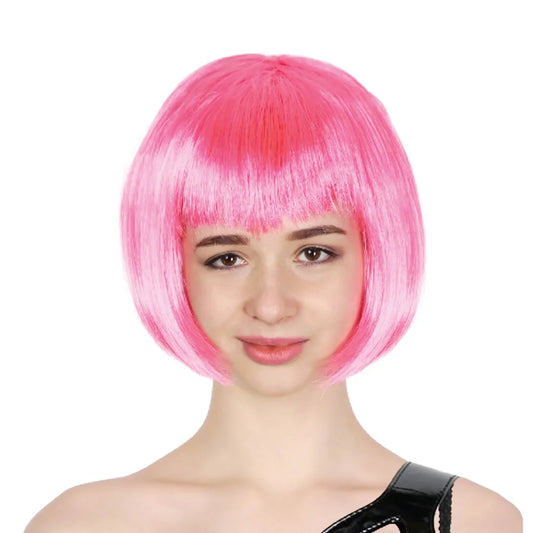 Bob Wig Costume Short Straight Fringe Cosplay Party Full