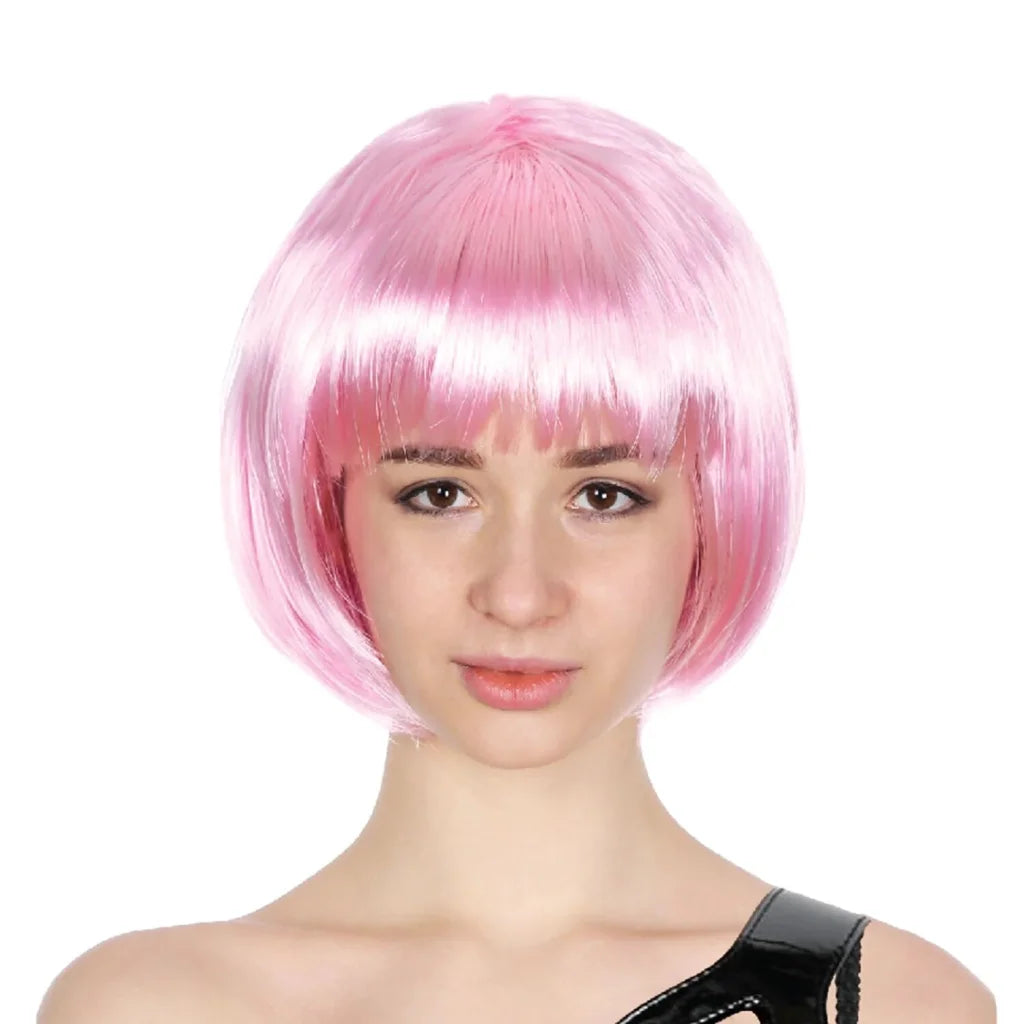 Bob Wig Costume Short Straight Fringe Cosplay Party Full