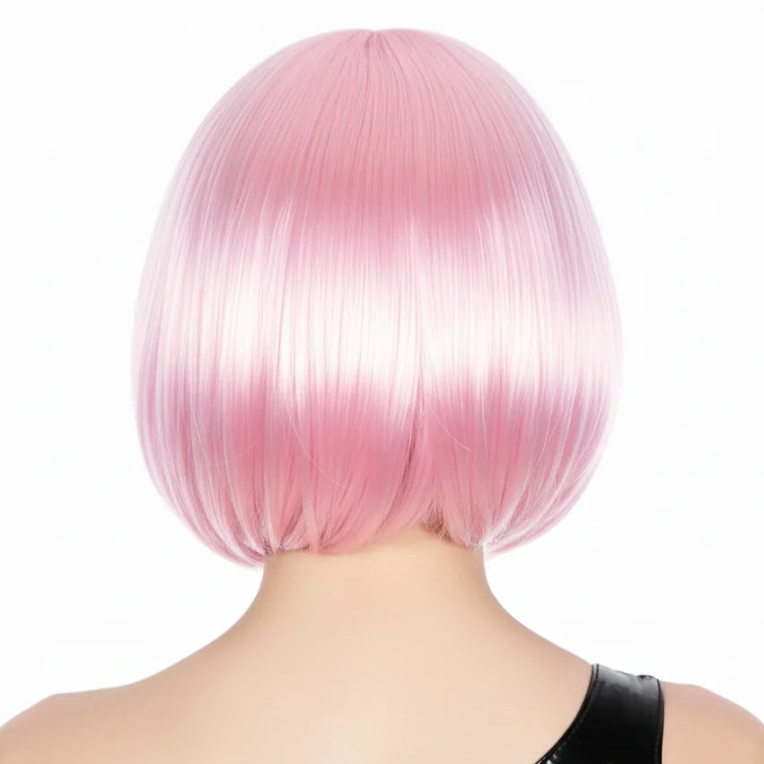 Bob Wig Costume Short Straight Fringe Cosplay Party Full