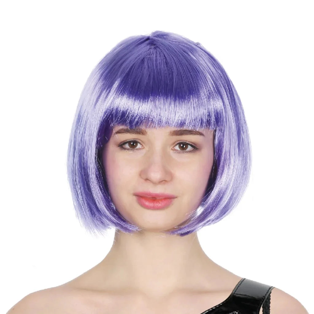 Bob Wig Costume Short Straight Fringe Cosplay Party Full