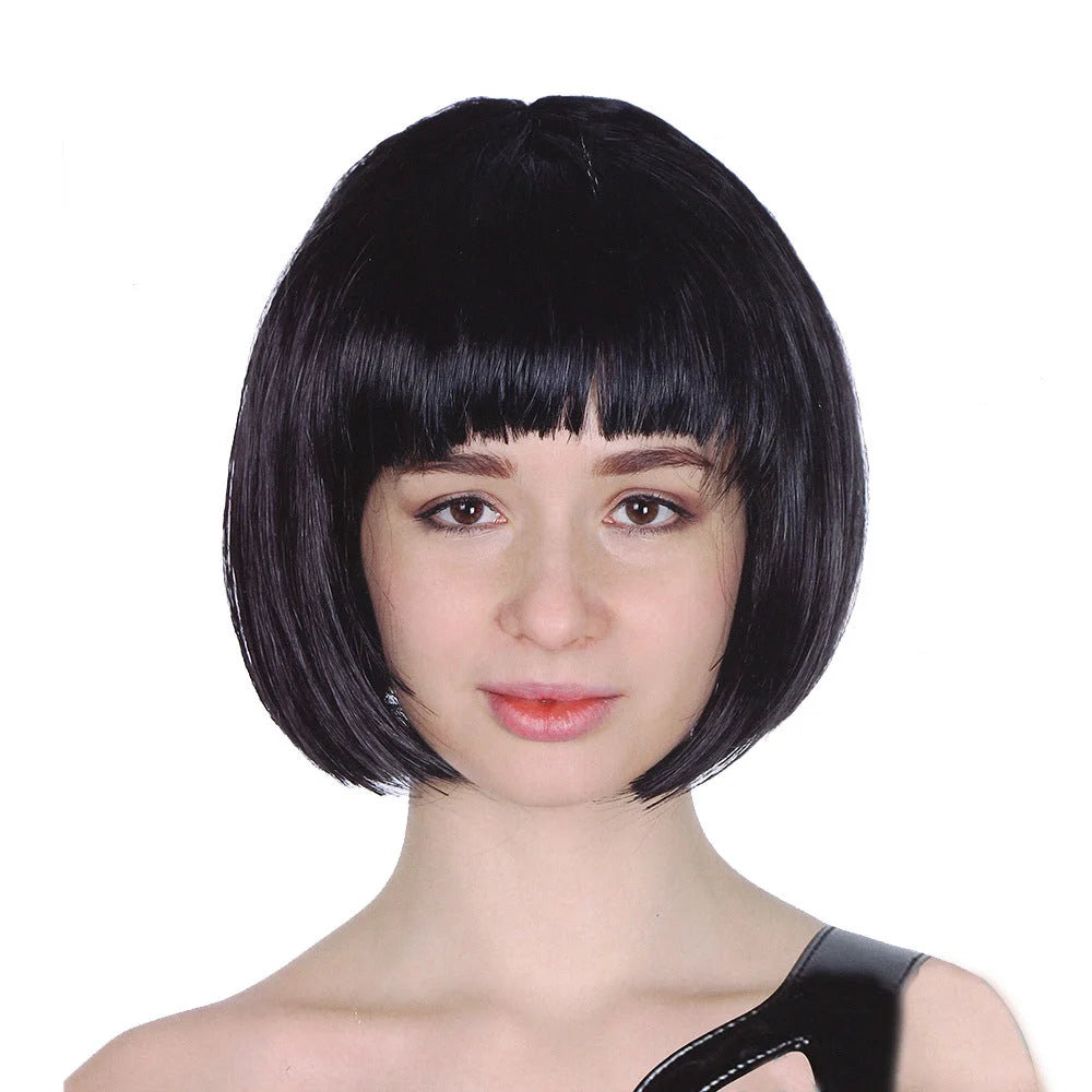 Bob Wig Costume Short Straight Fringe Cosplay Party Womens