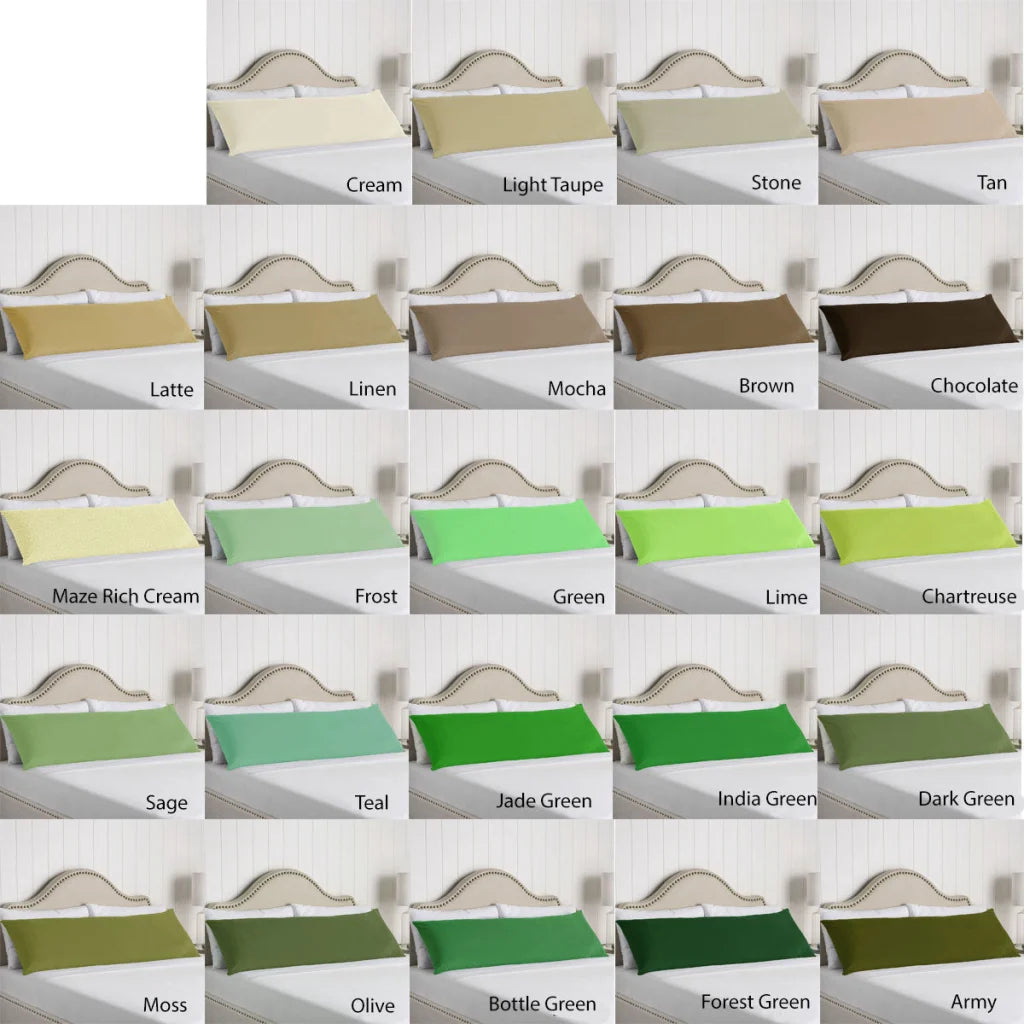 Body Pillowcase Artex 100% Cotton Sage - Home & Garden