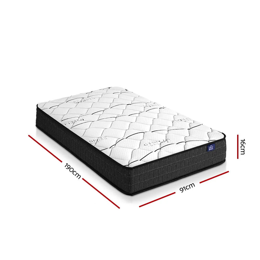 Bonnell Spring Mattress 16cm Thick Single Bedding Glay