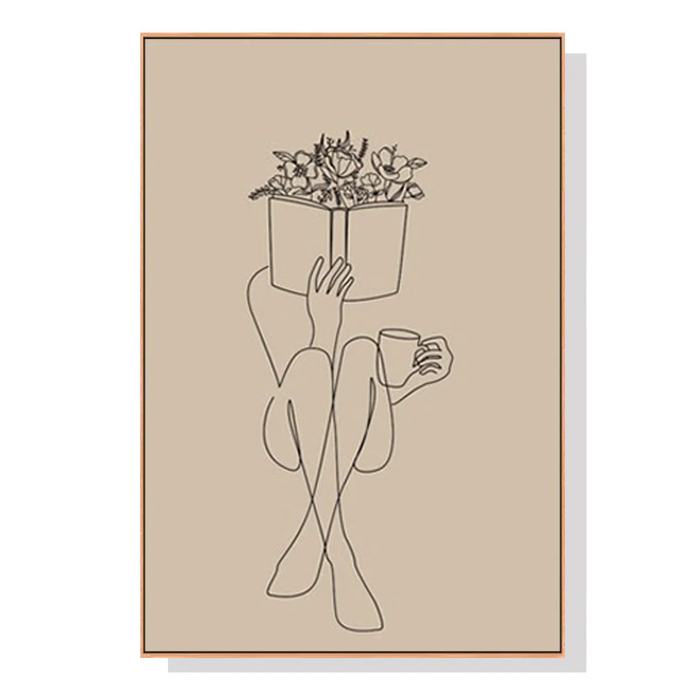 Book Lover Wall Art - Wood Frame Canvas 60cm x 90cm