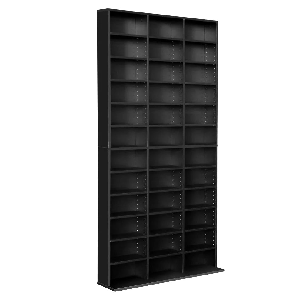 Book Storage Shelf Rack Adjustable Unit Black - Home &