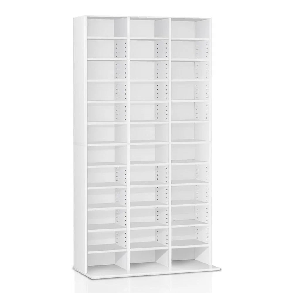 White shelf with book storage rack adjustable