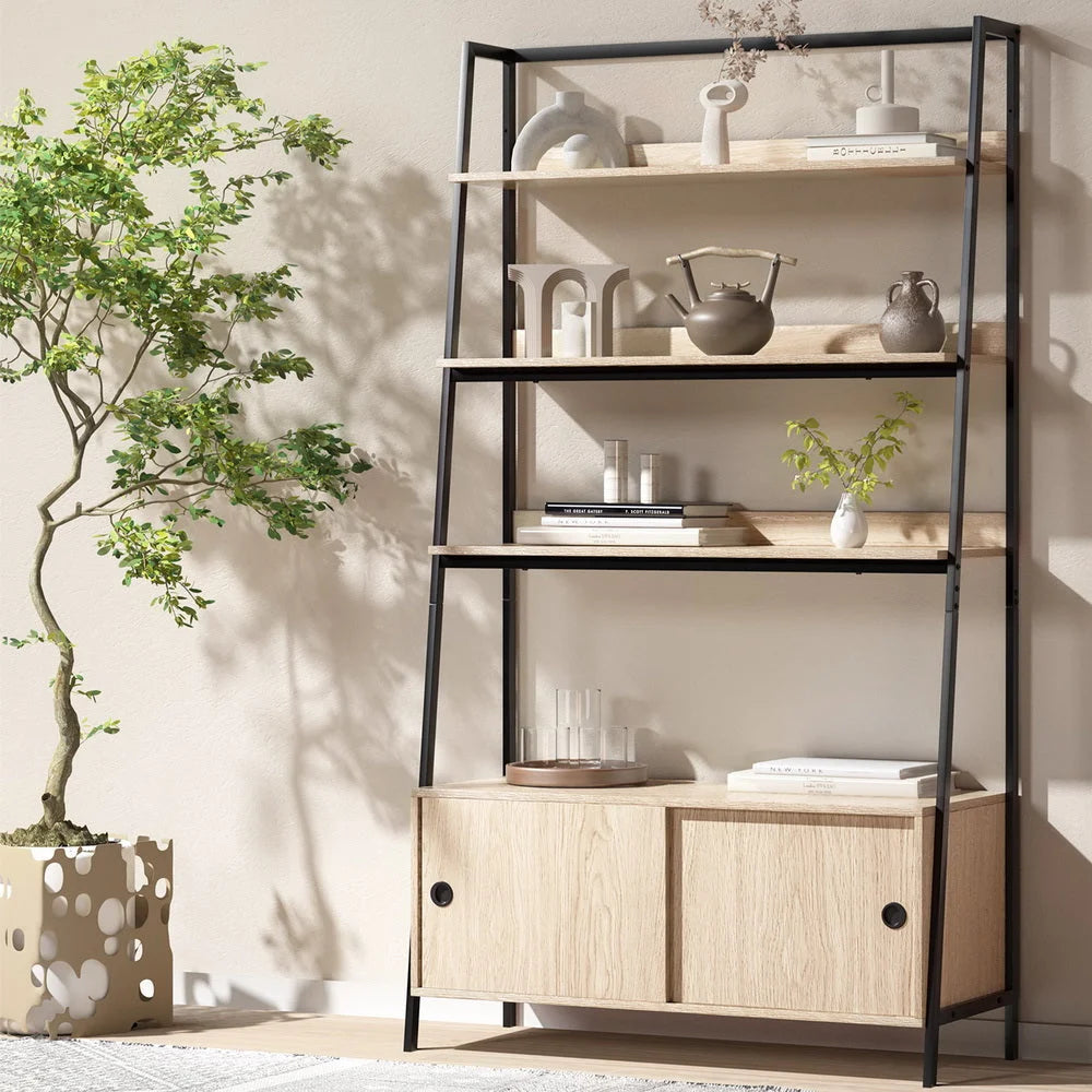 Bookshelf 5-Tier Cube Cabinet - MIRA Oak - Furniture