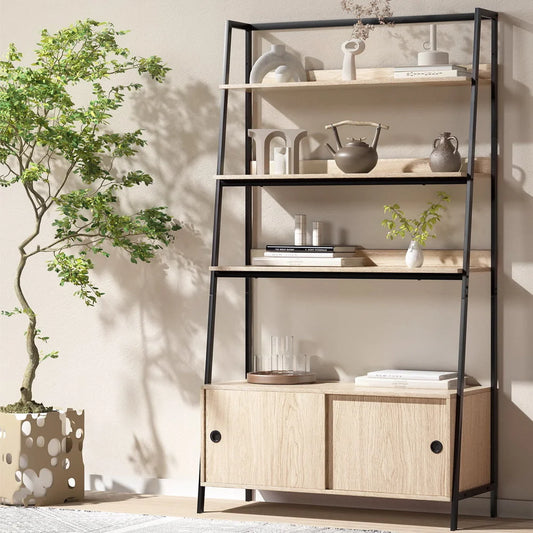 Bookshelf 5-Tier Cube Cabinet - MIRA Oak - Furniture
