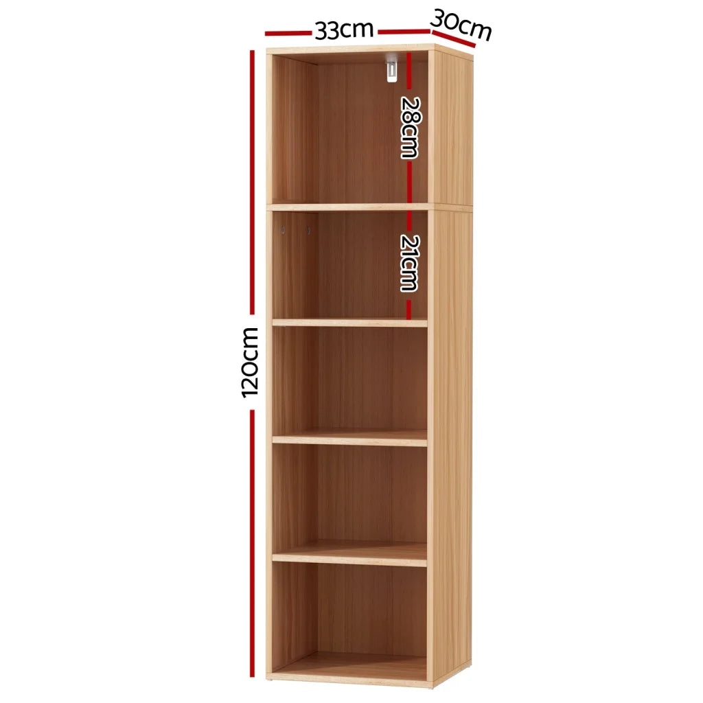Bookshelf 5-Tier MILO - Pine