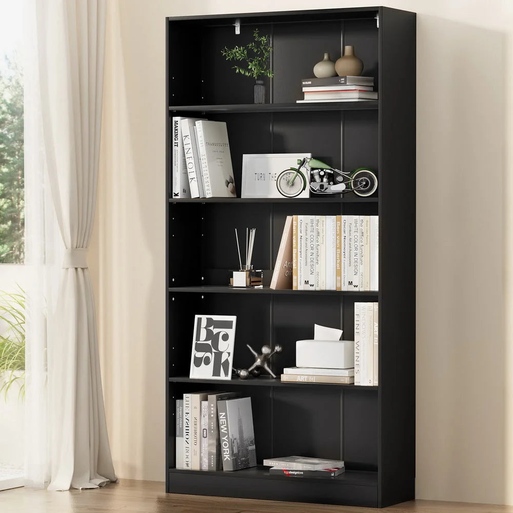 Bookshelf 5 Tiers - ANTON Black - Furniture