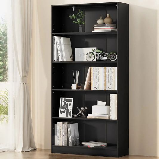 Bookshelf 5 Tiers - ANTON Black - Furniture