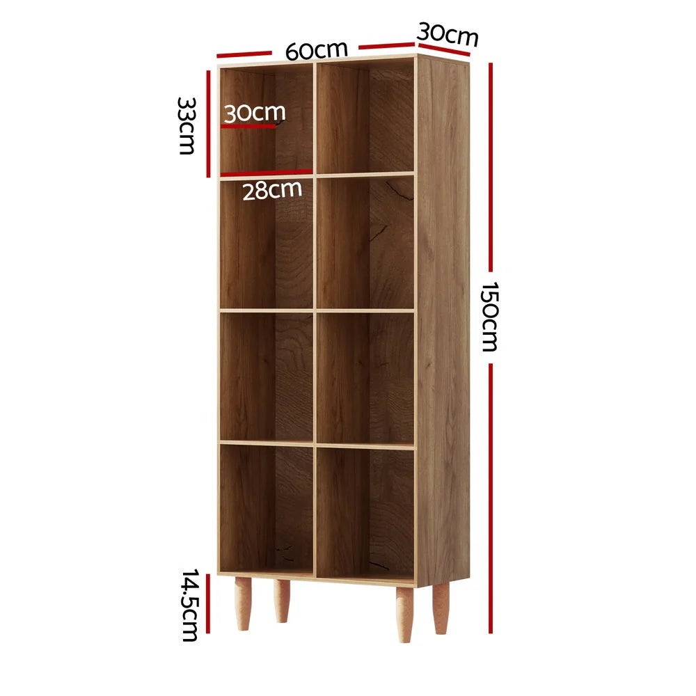 Bookshelf Bookcase 4-Tiers LEOR - Walnut - Furniture