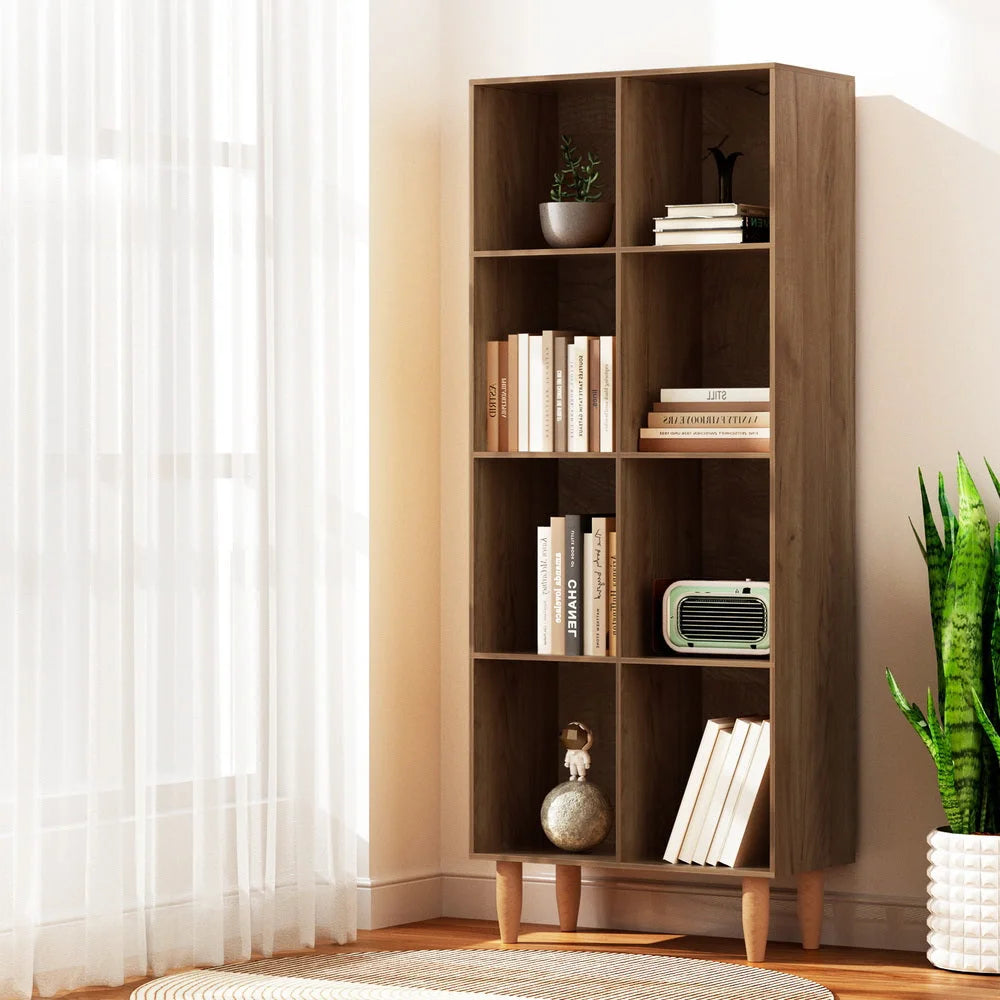 Bookshelf Bookcase 4 Tiers LEOR walnut furniture 703