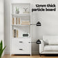 White 152cm bookshelf with storage cubbies and rounded shelf edges