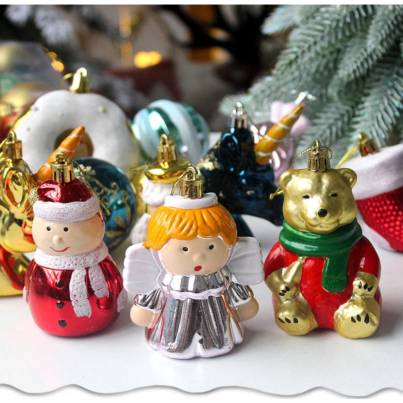 Boot Cut 72-Piece Christmas Bauble Set - Hand-Painted House