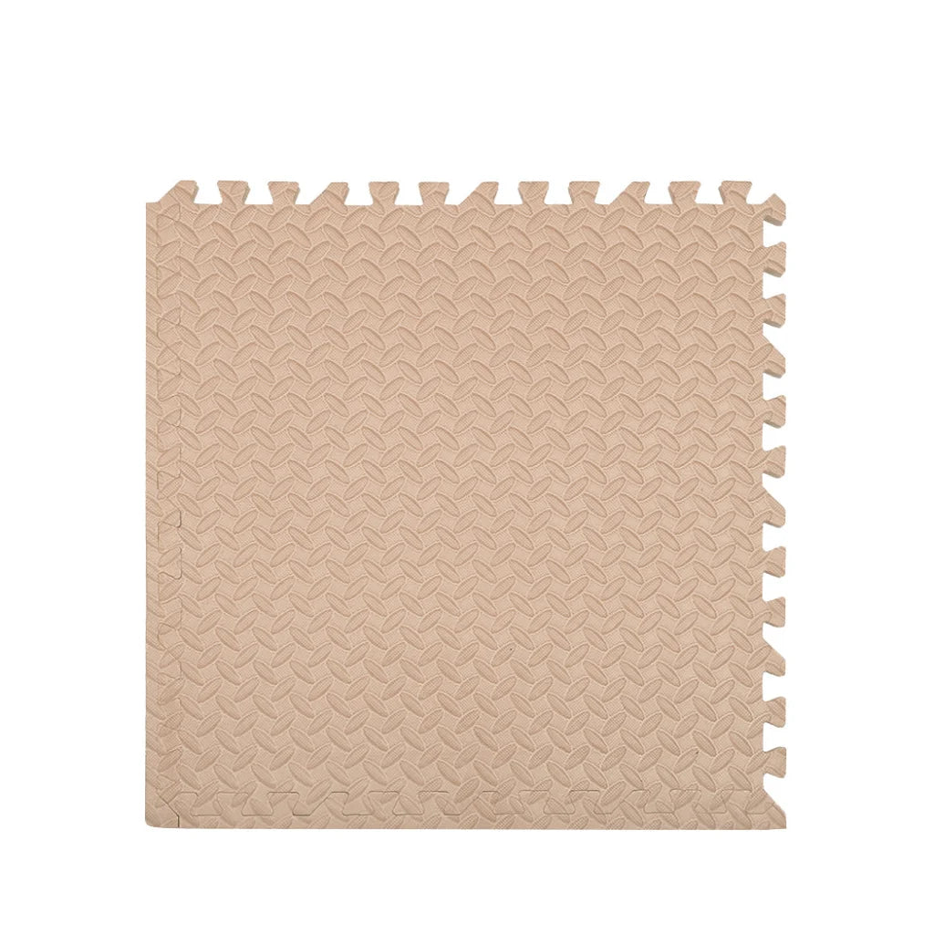 Beige foam floor mat set with textured footwell mat surfaces