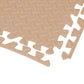 Beige foam floor mat set with raised edges for footwell coverage