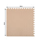Beige foam floor mat set with front and rear rubber mat pieces