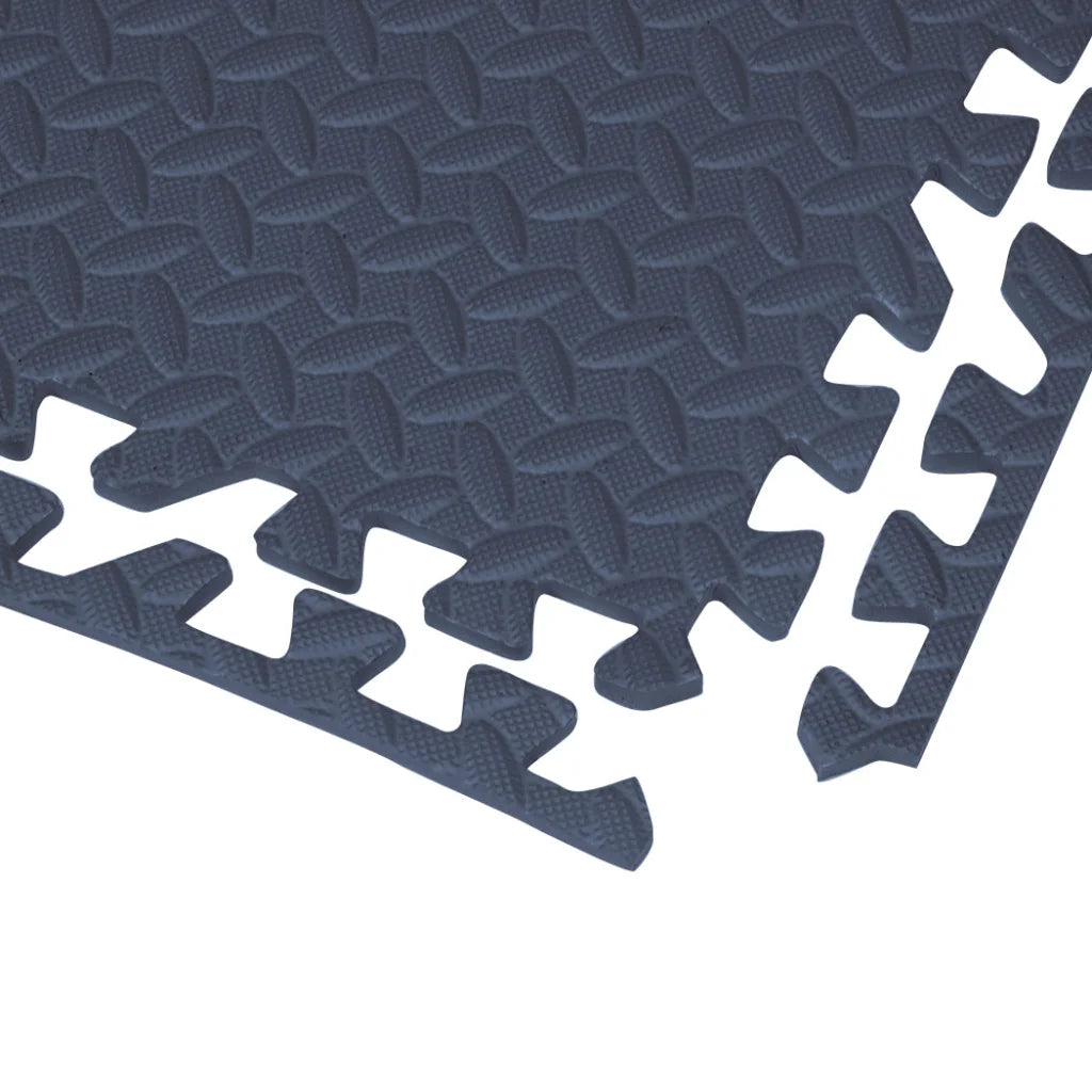 Navy foam floor mat set with front and rear rubber mat pieces
