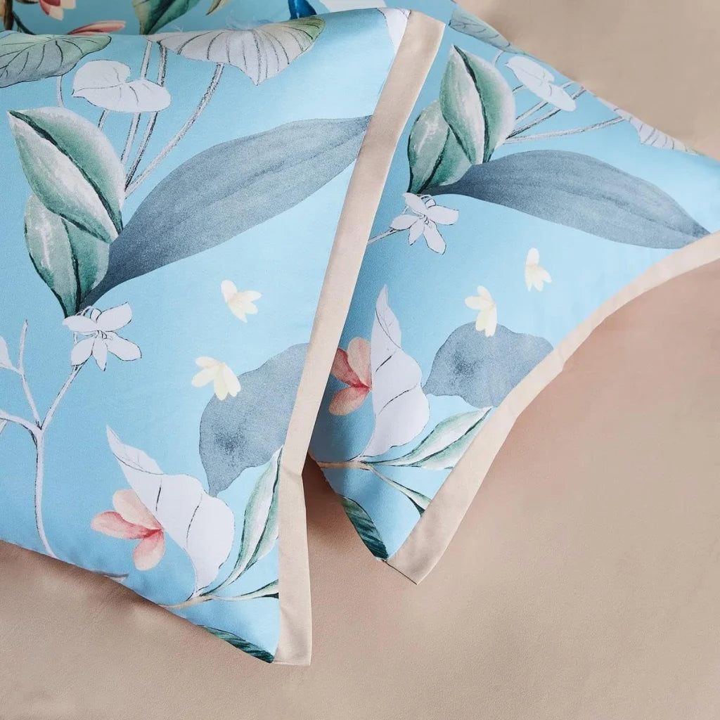 Botanical Microfibre Quilt Cover Set (3Pcs) - Sarah - Queen