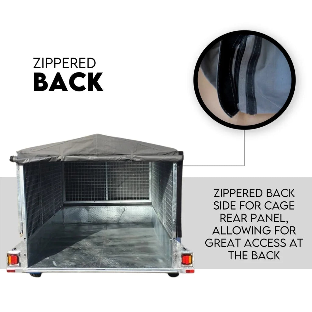 Box Cage Trailer Cover Canvas Tarp for 7x4 ft with 600mm