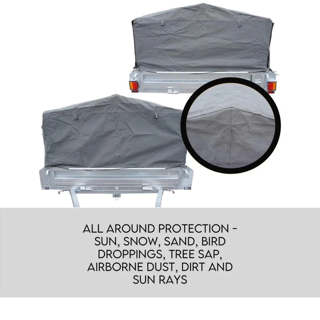 Box Cage Trailer Cover Canvas Tarp for 7x4 ft with 600mm