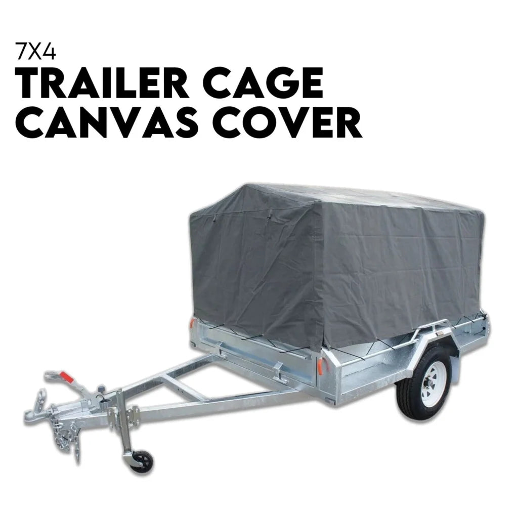 Box Cage Trailer Cover Canvas Tarp for 7x4 ft with 600mm