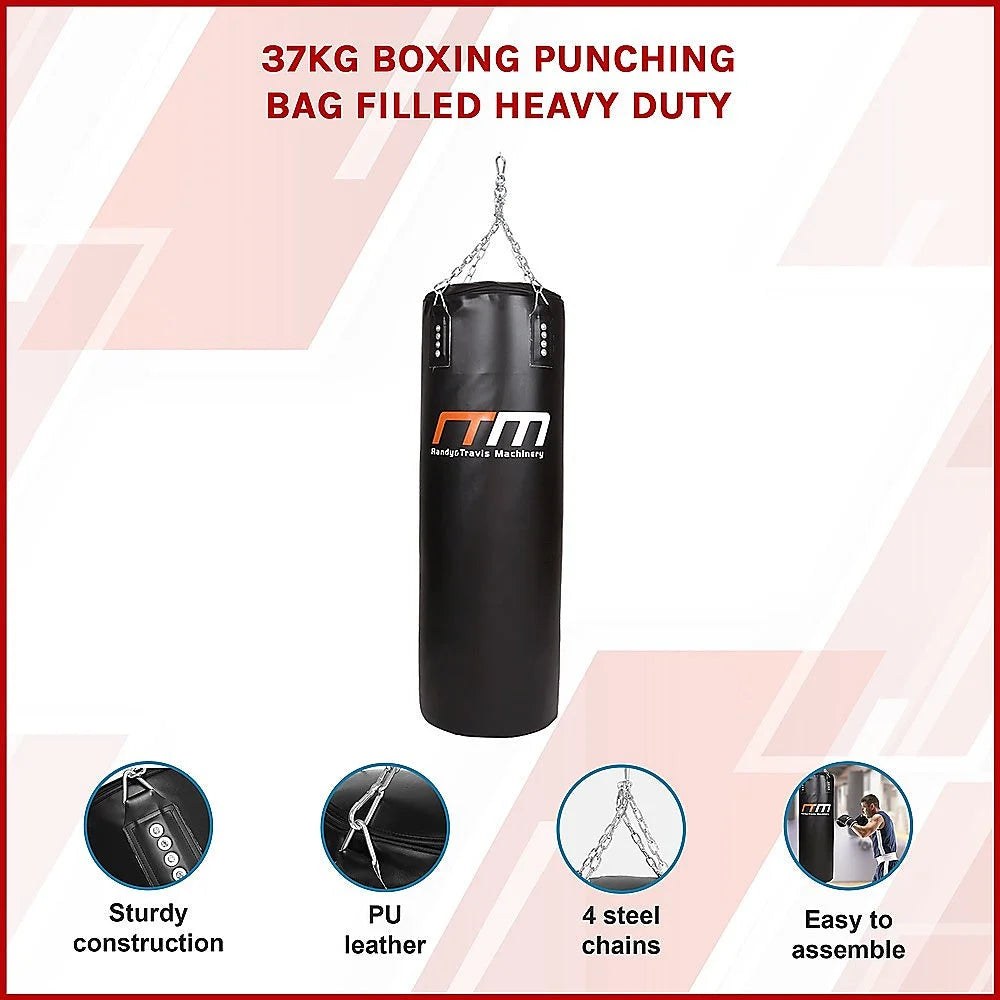 Boxing Punching Bag 37kg Heavy Duty Filled - Sports &