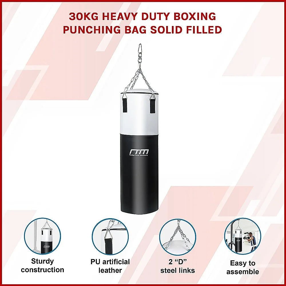 Boxing Punching Bag Heavy Duty 30KG - Solid Filled