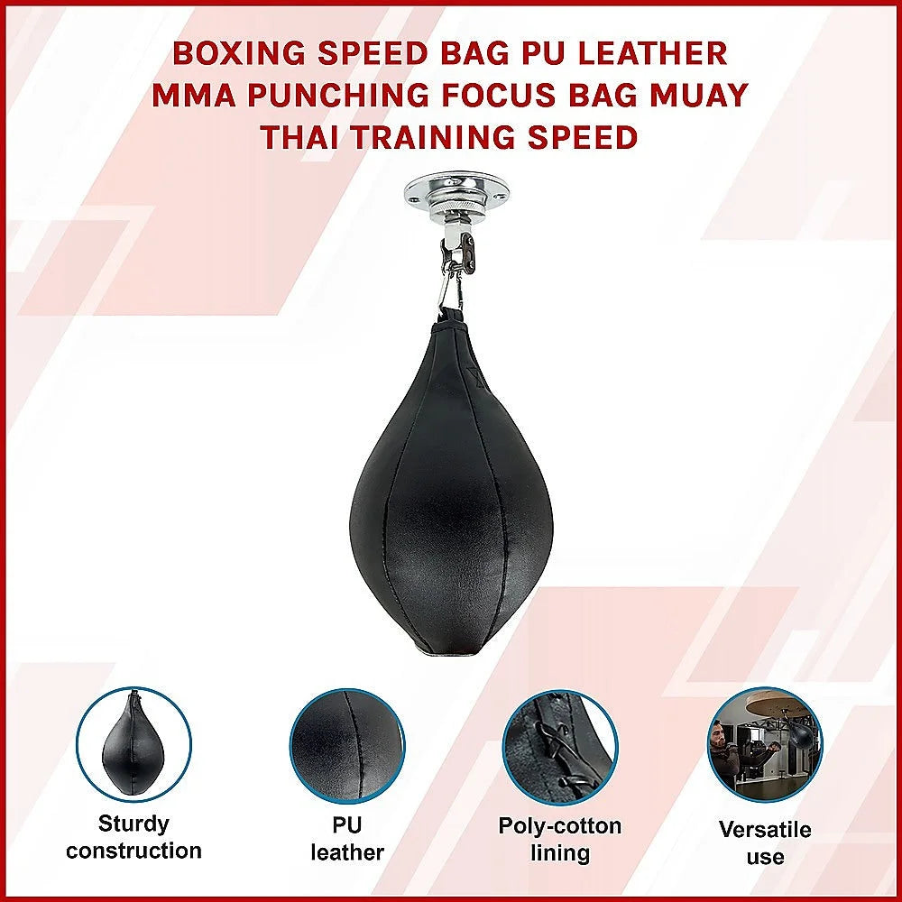 Boxing Speed Bag Cowhide Leather MMA Punching Focus Bag