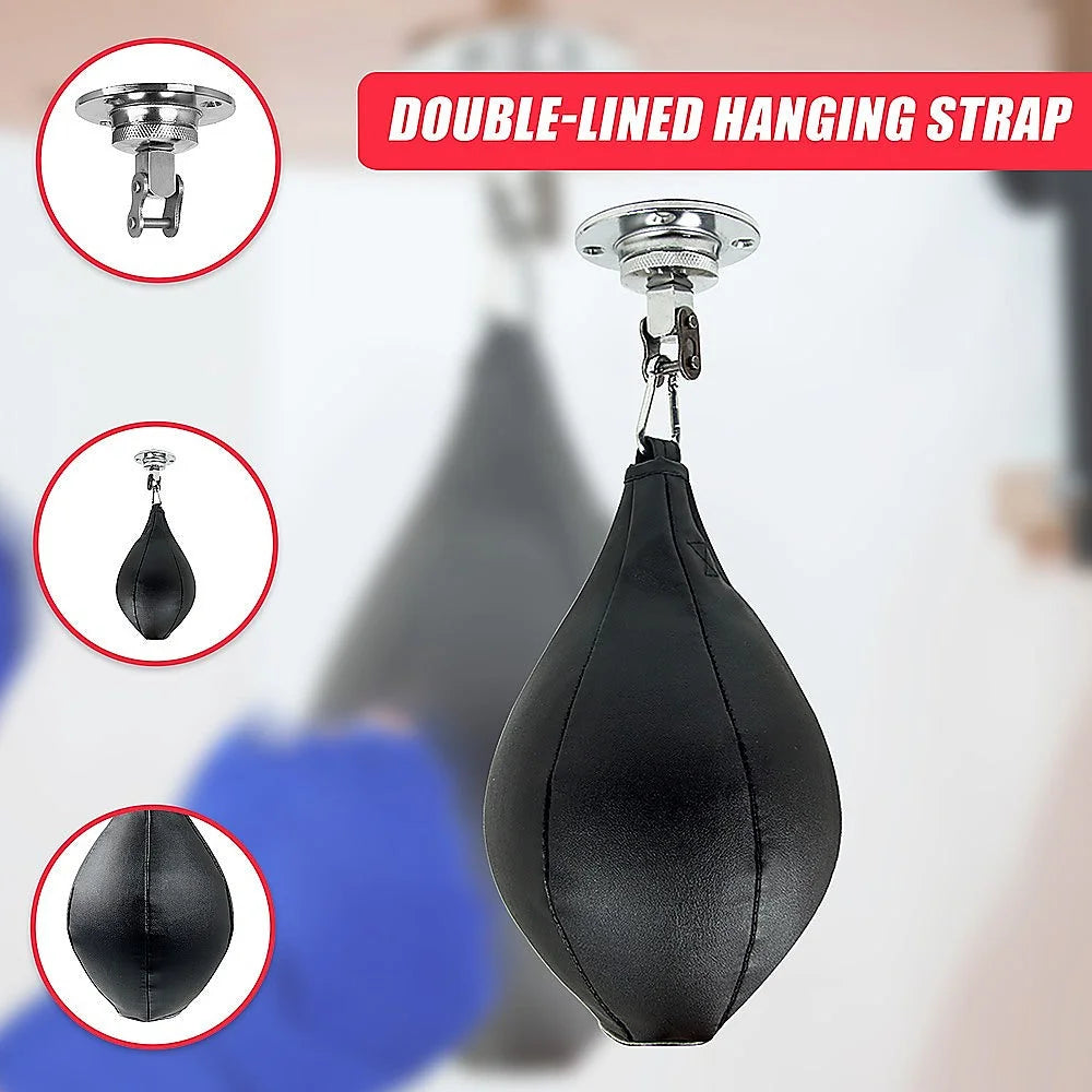 Boxing Speed Bag Cowhide Leather MMA Punching Focus Bag