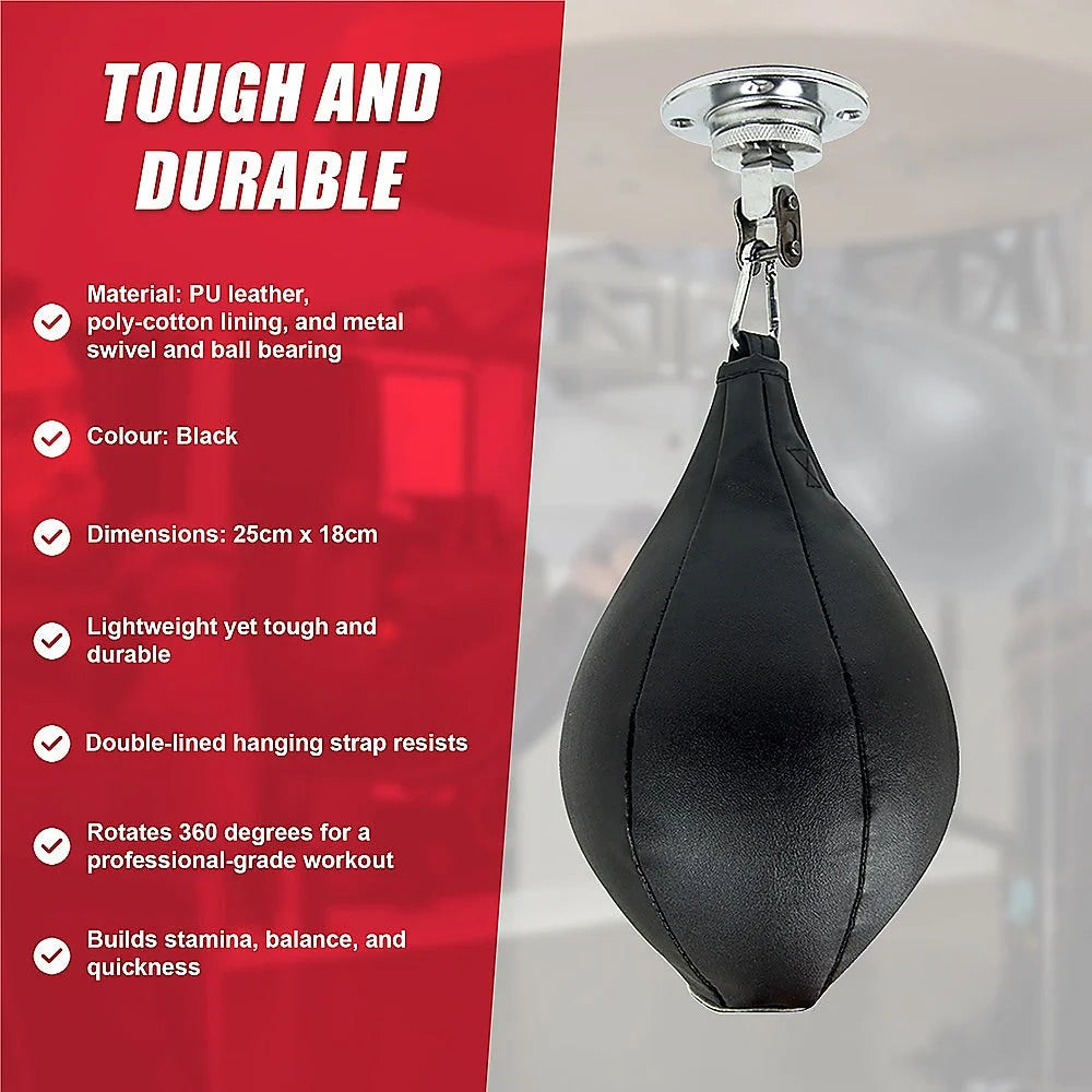 Boxing Speed Bag Cowhide Leather MMA Punching Focus Bag