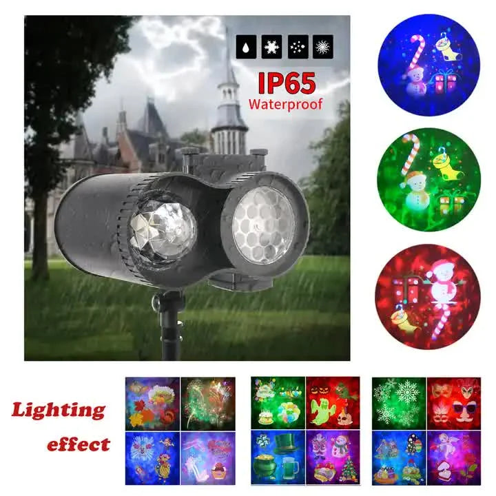 Bracket Outdoor Waterproof Lawn Dual-Tube Projection Light