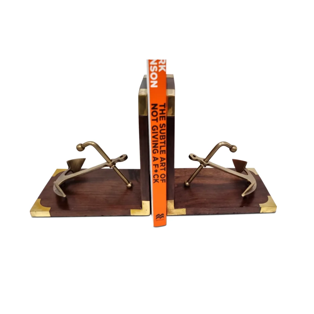 Brass Bookend - Anchor - Home & Garden