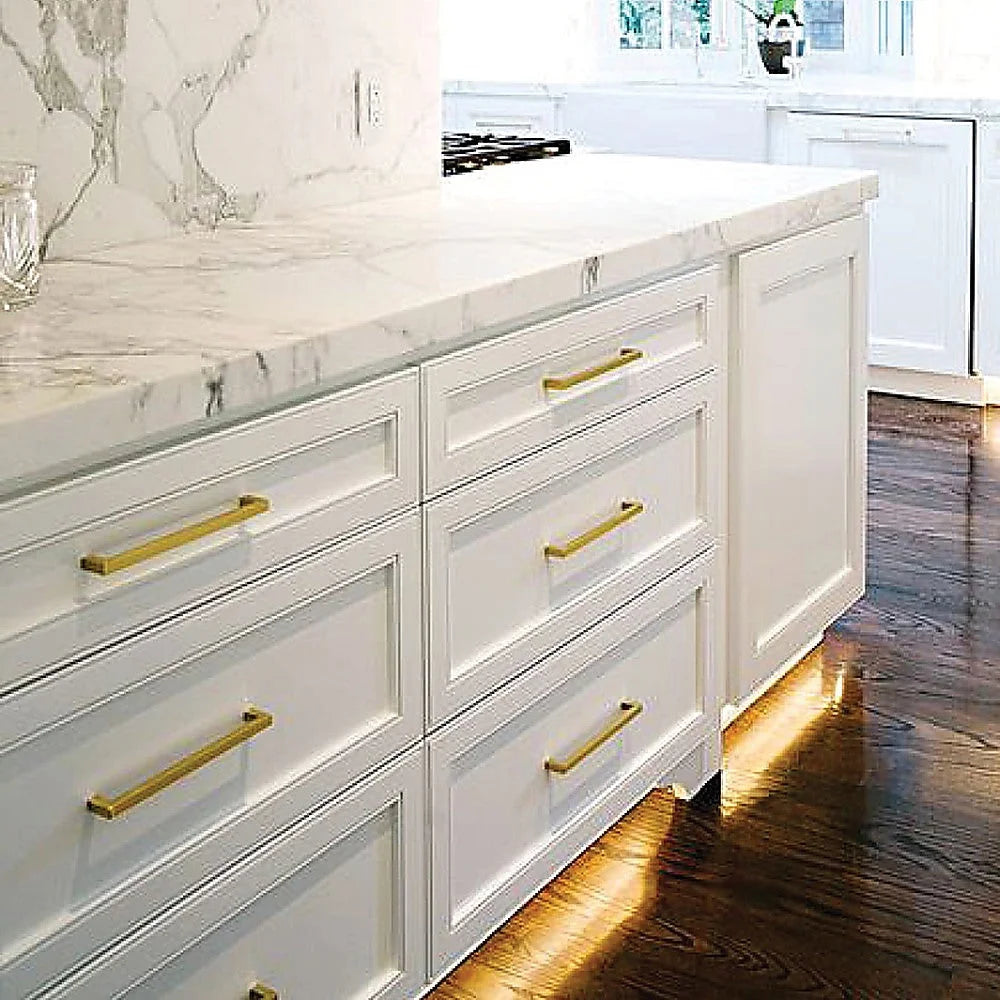 Brass Drawer Pulls Set of 15 Brushed Kitchen Cabinet
