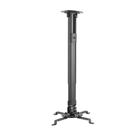 BRATECK Steel Projector Ceiling Mount - Black Fits Most