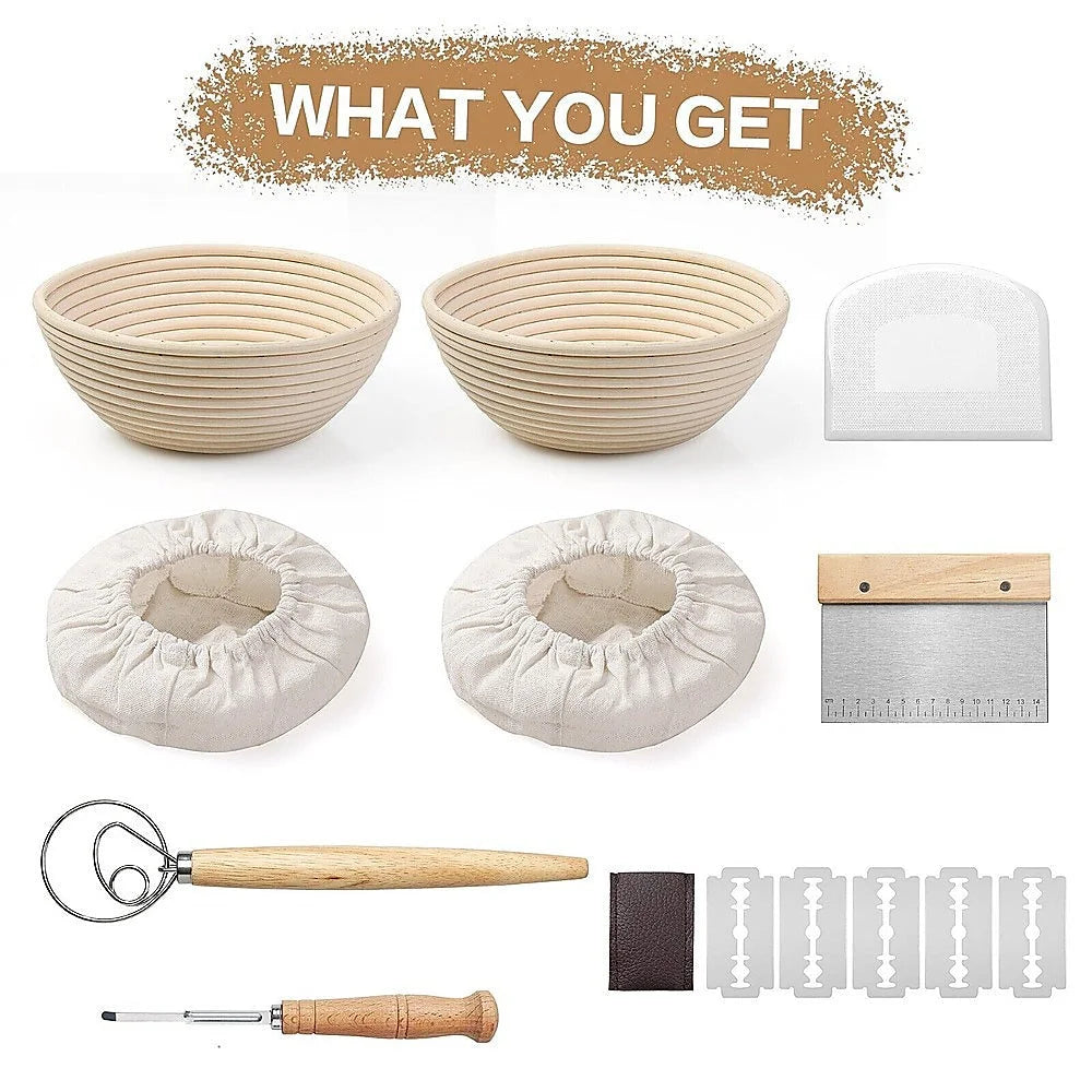Bread Proofing Set 2 x 9’’ - Sourdough Bread Making Kit