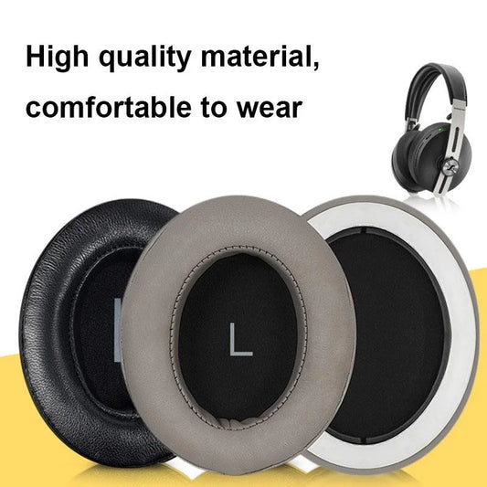 Breathable Foam Headphone Earmuffs For Sennheiser Momentum 3 - Black Lambskin 2 Pcs-1915198109546319873