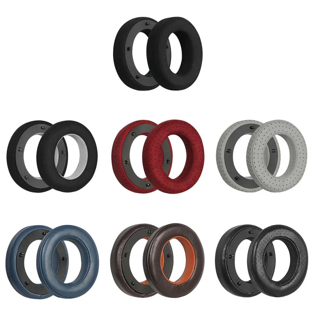 Breathable Leather Headset Cover For Focal Clear Mg Pro - Black Fiber 2 Pack-1915198271295459329