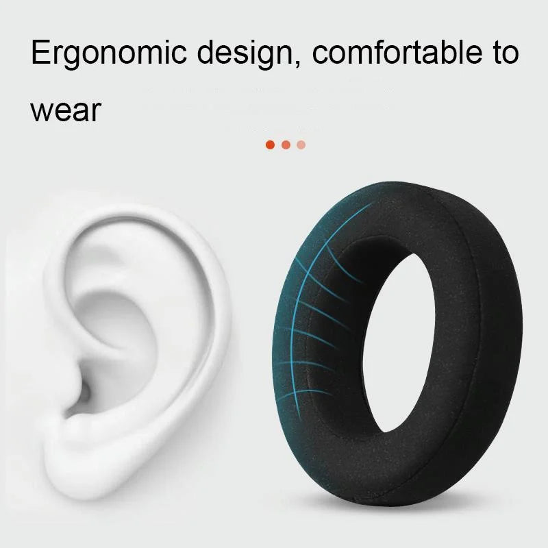Breathable Leather Headset Cover For Focal Clear Mg Pro - Black Fiber 2 Pack-1915198271295459332