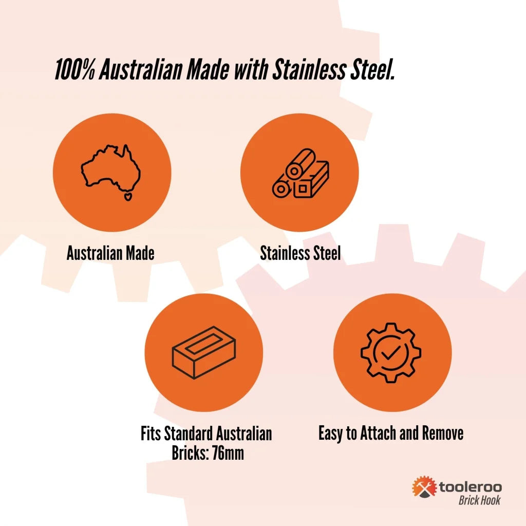 Brick Hooks 5 Pack 76mm (3’’) Wall Clips Hangers