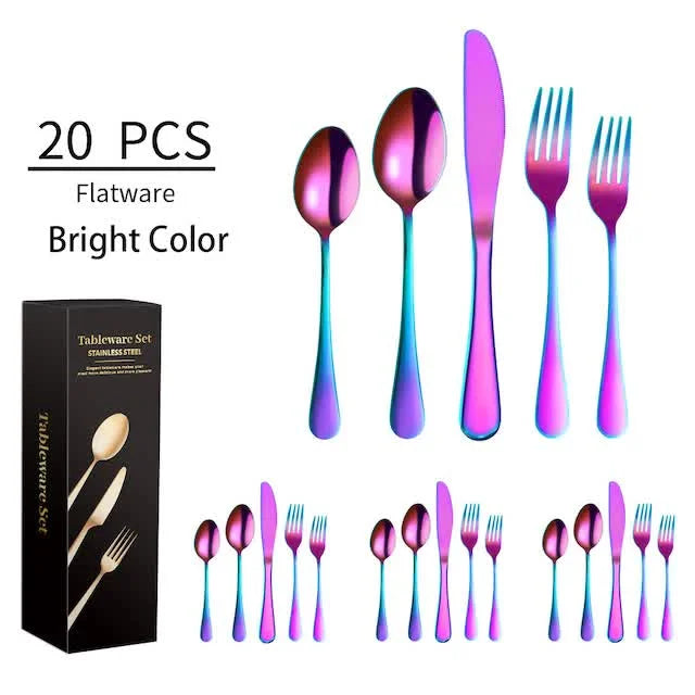 Bright color 410 Stainless Steel Cutlery Set - Western