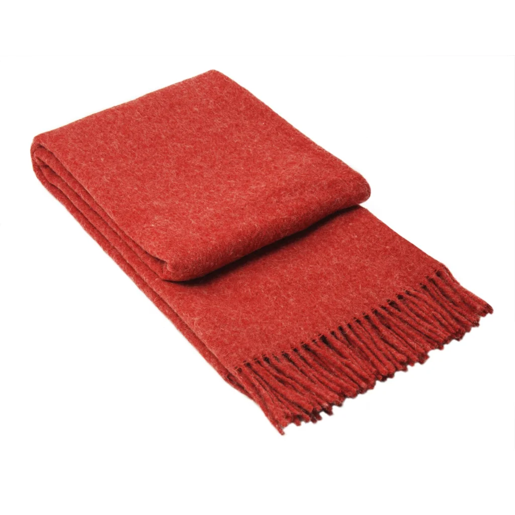 Brighton Throw 100% NZ Wool - Cherry - Home & Garden