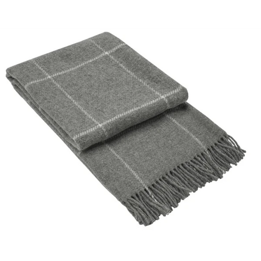 Brighton Throw - 100% NZ Wool - Grey Striped - Decor