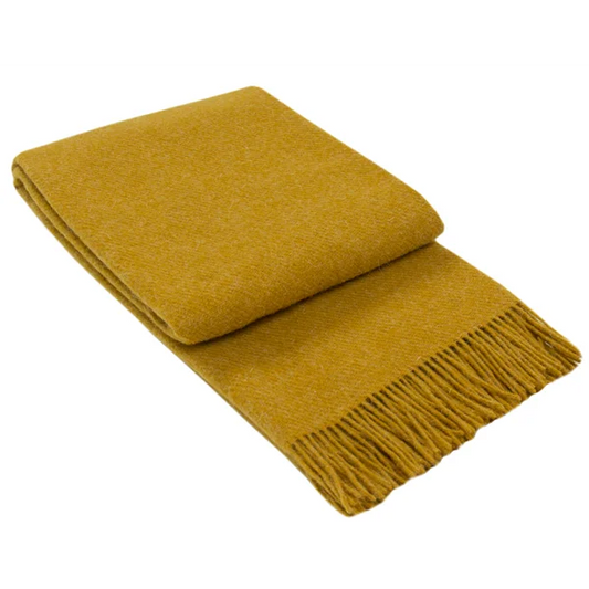 Brighton Throw - 100% NZ Wool - Mustard - Decor