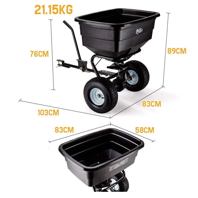 Broadcast Spreader PLANTCRAFT Tow Behind 90kg 105L Seed