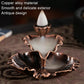 Bronze Lotus Leaf Inverted Incense Burner - Antique Indoor